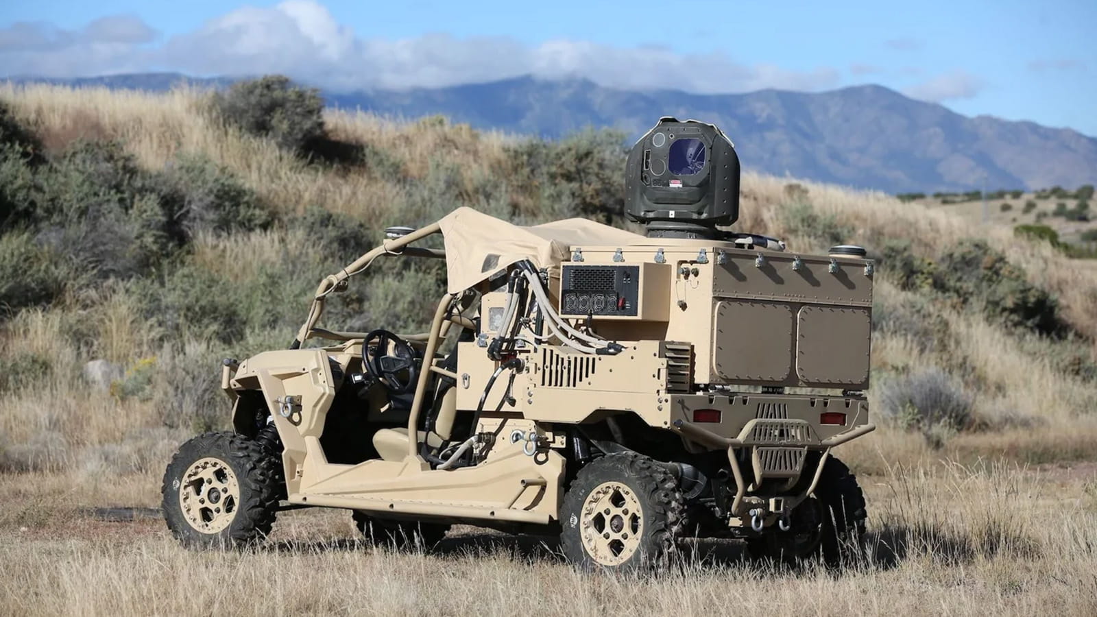 Buggy mounted high-energy laser