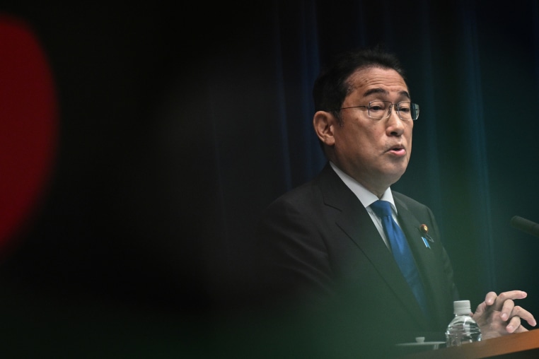 Japanese Prime Minister Fumio Kishida speaks at a news conference on August 14, 2024 in Tokyo, Japan.