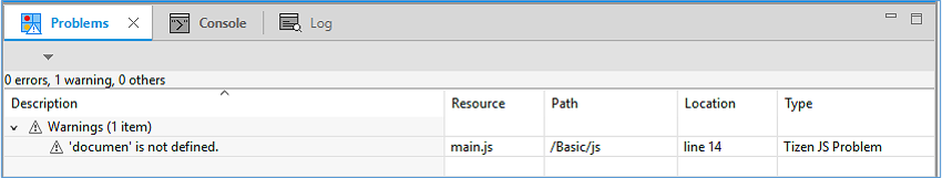 Figure 3. JavaScript scan results in the Problems view