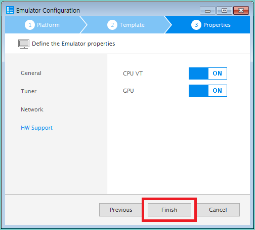 Figure 6. Finish emulator instance creation