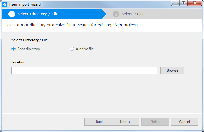 Figure 2. Import from directory or file