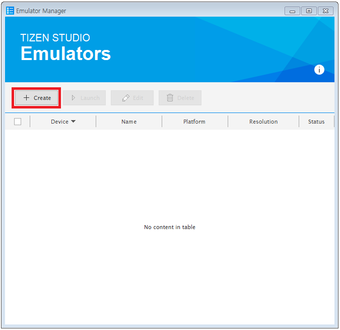 Figure 1. Create emulator instance