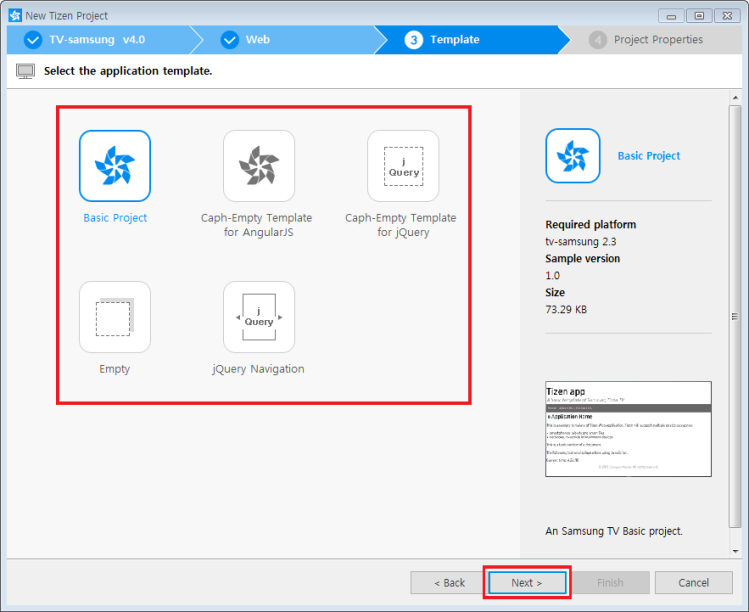 Figure 4. Select template