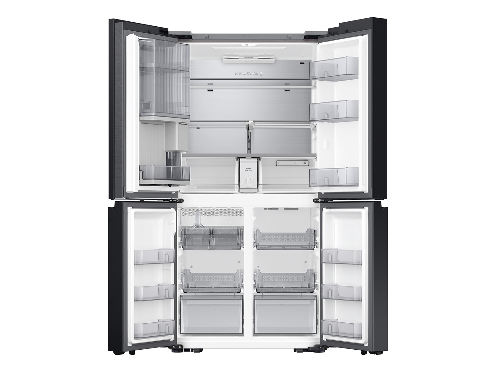 Thumbnail image of Bespoke 4-Door Flex&trade; Refrigerator (29 cu. ft.) with Beverage Zone&trade; and Auto Open Door in White Glass