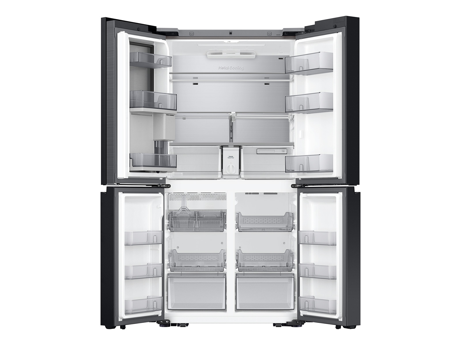 Thumbnail image of Bespoke 4-Door Flex™ Refrigerator (29 cu. ft.) with AI Family Hub™+ and AI Vision Inside™ in Stainless Steel