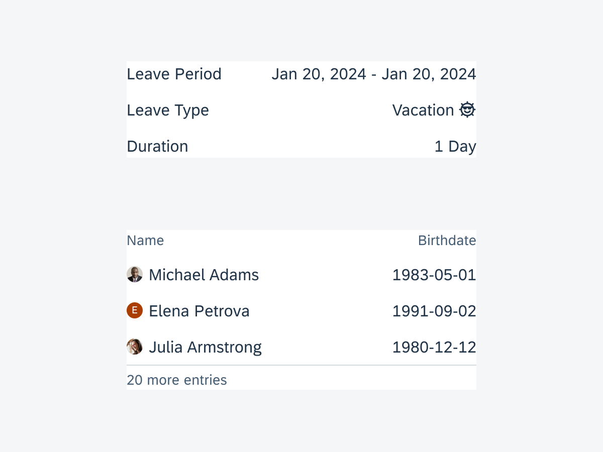 Data table component