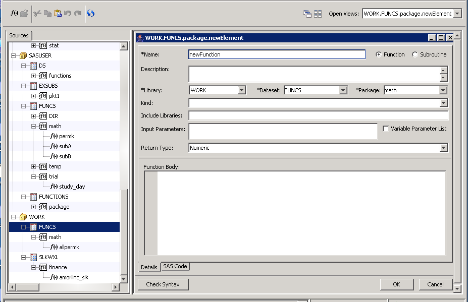 [The newElement Window]