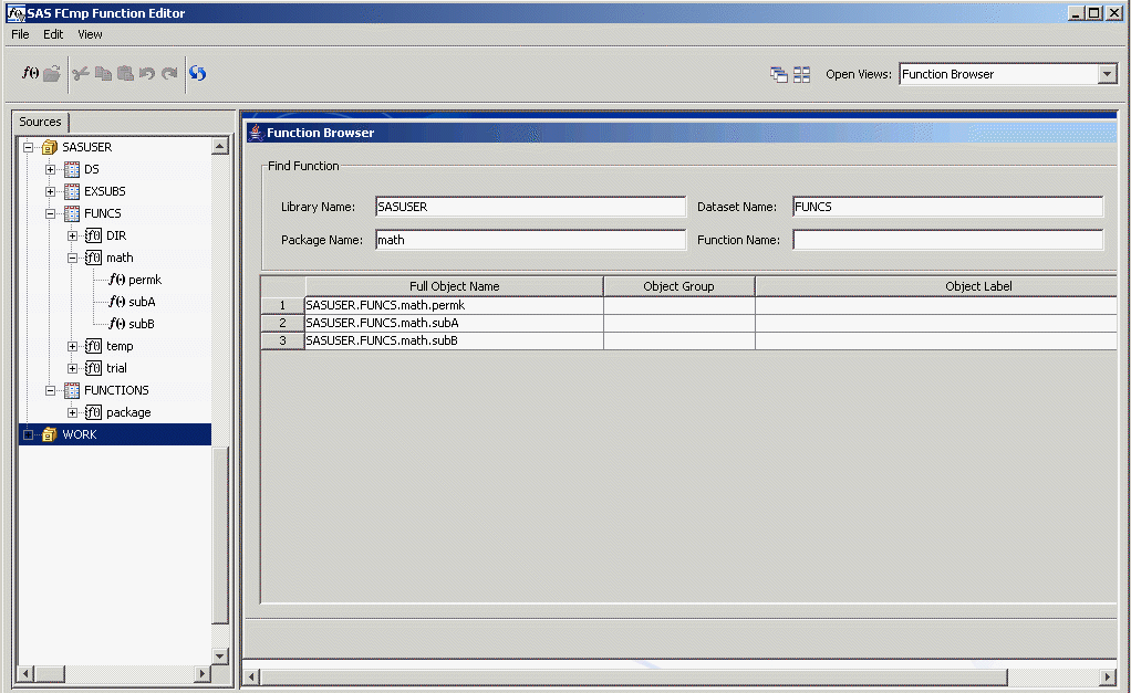 [Filtered Output from the Function Browser]