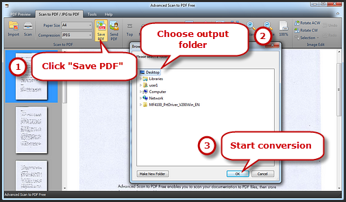 Configure the output settings and save