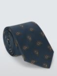 John Lewis Silk Spaced Paisley Pattern Tie, Navy