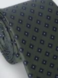 John Lewis Silk Diamond Pattern Tie, Green