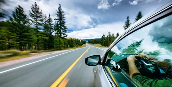 Road trip on the lonely roads of Sierra Nevada in California