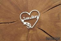 Чипборд от WOODchic - "Love Story в сердце", 7х6 см