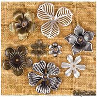 Металлические украшения Prima - Finnabair Vintage Mechanicals Metal Trinkets - Mini Flowers