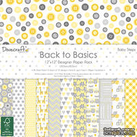 Набор бумаги от Dovecraft - Back to Basics Baby Steps (30x30 см), 36 листов, односторонняя