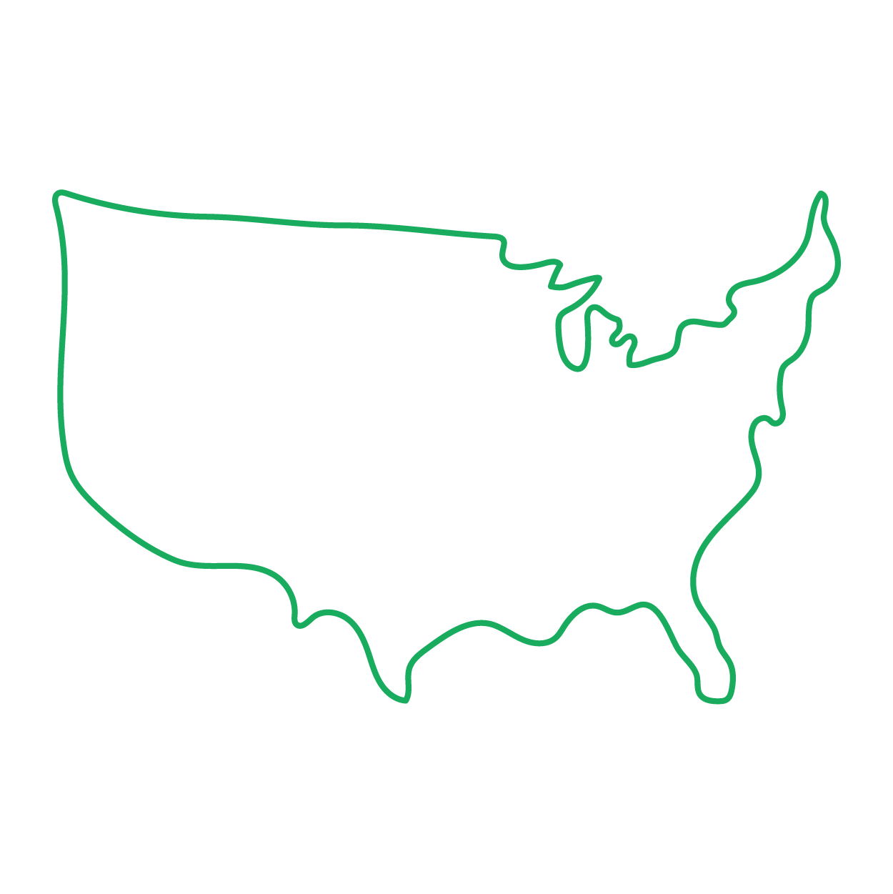 united states outline of country