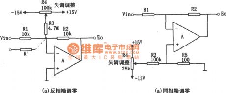 Op amp application input end zeroing circuit diagram 1