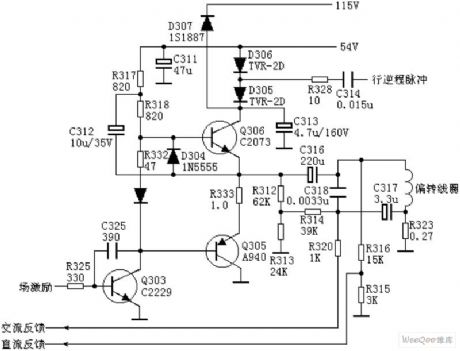 The field output circuit composed by discrete component