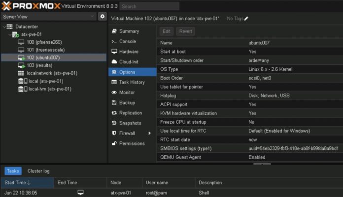 Proxmox VE 8.0 Dashboard Large