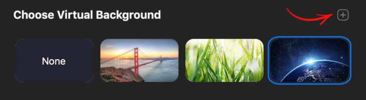 Choosing a virtual background