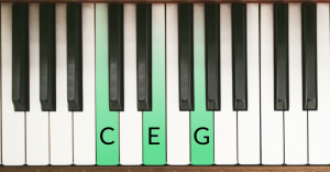 C major piano chord