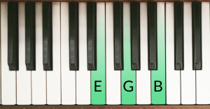 E minor piano chord