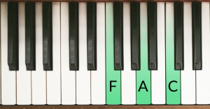 F major piano chord