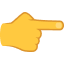 Emoji hand pointing towards form