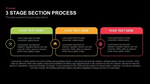 3 Stage Section Process Template for PowerPoint and Keynote