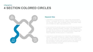 4 Section Colored Circles Powerpoint and Keynote template