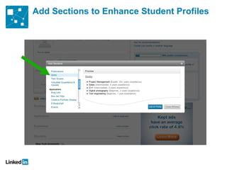 Add Sections to Enhance Student Profiles
 