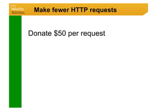 Make fewer HTTP requests


Donate $50 per request
 