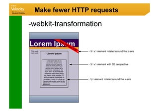 Make fewer HTTP requests

-webkit-transformation
 