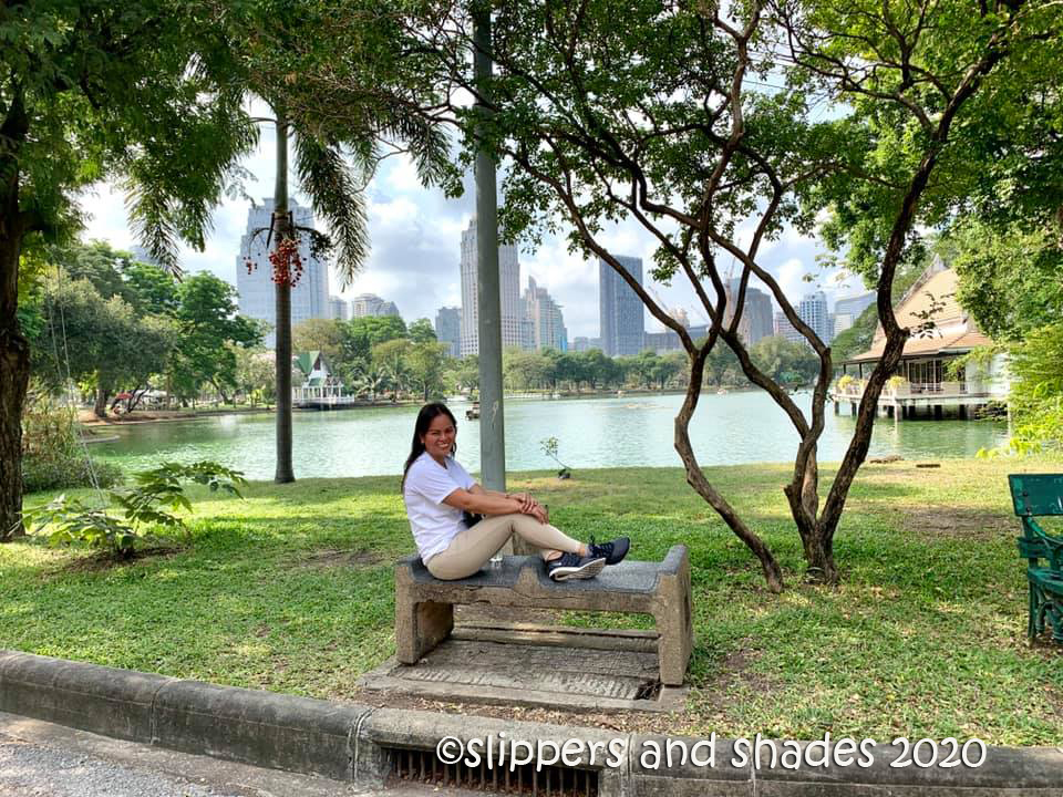 Julie and her happy smile inside Lumpini Park