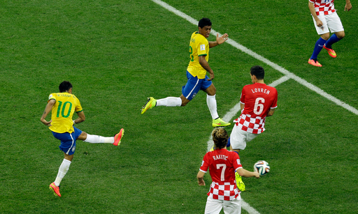 gol neymar brazil 3-1 croatia piala dunia 2014