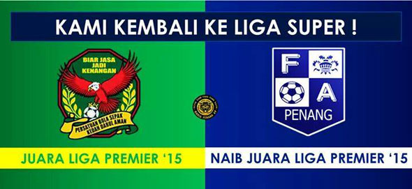 kedah juara, pulau pinang naib juara liga perdana 2015