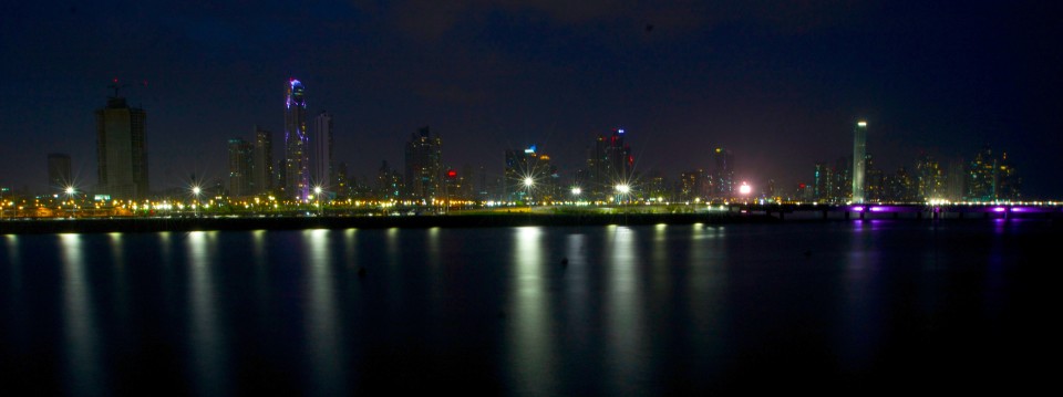 Skyline at night.