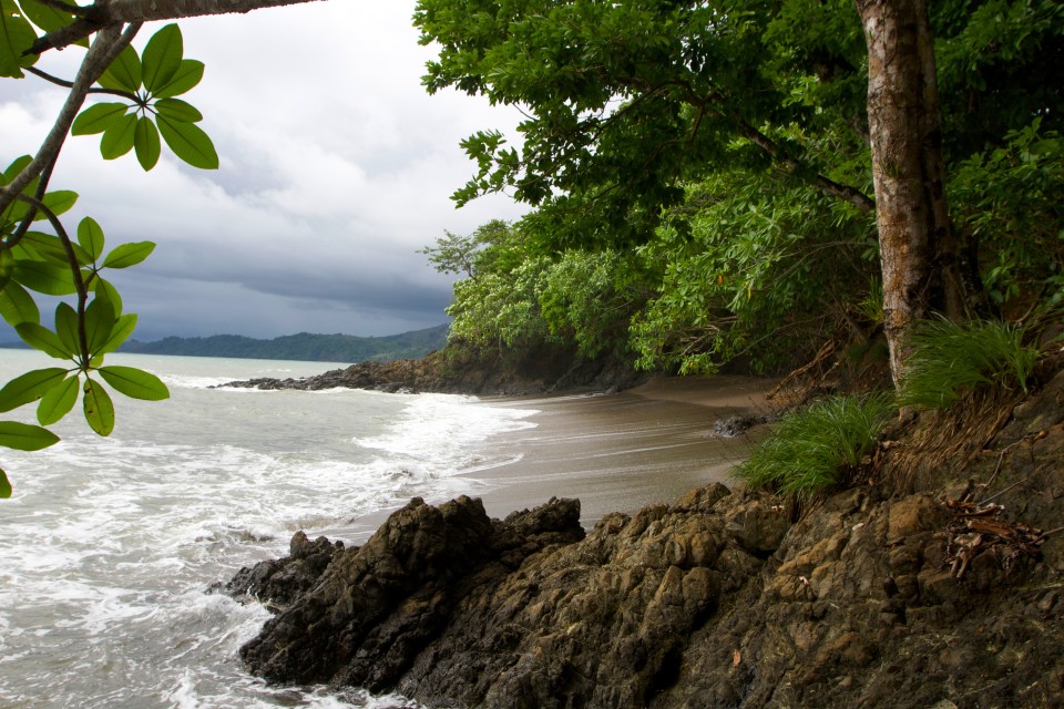 We hiked down to a little crescent beach.