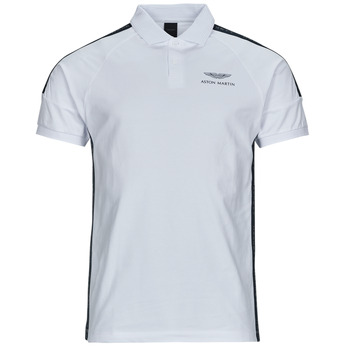 Vêtements Homme Polos manches courtes Hackett ASTON MARTIN BY HACKETT AMR MESH TAPE Blanc / Marine