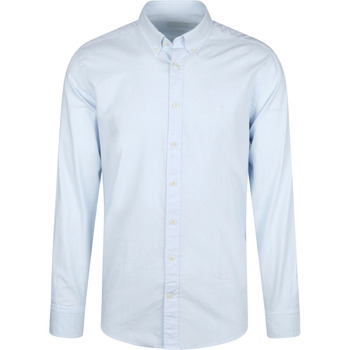 Vêtements Homme Chemises manches longues Hackett Chemise Garment Dyed Oxford Bleu Bleu