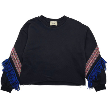 Vêtements Fille Pulls Akep Sweat noir avec broderies & franges de couleur - 10 ans Noir