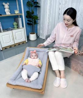 CR026A 2 in 1 wood frame baby bouncer,baby rocker  - 副本