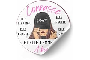 Autocollant de Voiture Humoristique "Connasse à Bord", Stickers Drôles pour Véhicule stickers voiture femme Marrant