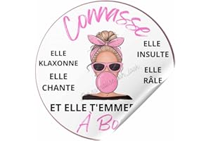 Autocollant de Voiture Humoristique "Connasse à Bord", Stickers Drôles pour Véhicule stickers voiture femme Marrant blonde au