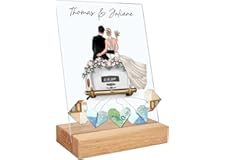 GRAVURZEILE Personalised Money Gift Wedding - Acrylic Glass with Wedding Car - Premium Wedding Gifts for Bride and Groom - We