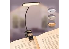 Gritin Lampe de Lecture 19 LED, Liseuse Clip Rechargeable, Protection des Yeux, Gradation en Continu & 3 Couleurs (Ambre/Blan