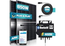 SUNNIVA® Balkonkraftwerk 850 W/800 W Solar System with 800 W Growatt Micro Inverter and 5 m Connection Cable, WiFi & Bluetoot