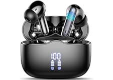 Wireless Earbuds, Bluetooth 5.3 Headphones in Ear with HiFi Stereo Deep Bass, 4 ENC Noise Cancelling Mic Wireless Earphones 4