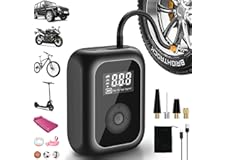 Compressore Aria Portatile, 6000mAh Pompa Bicicletta Elettrica 10,3 Bar/150PSI, Mini Compressore Portatile con Luce LED per A