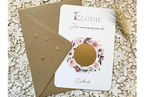 Carte à gratter personnalisable - demande de témoin, demoiselle d'honneur, marraine, annonce de bonne nouvelle - fabriquée à 